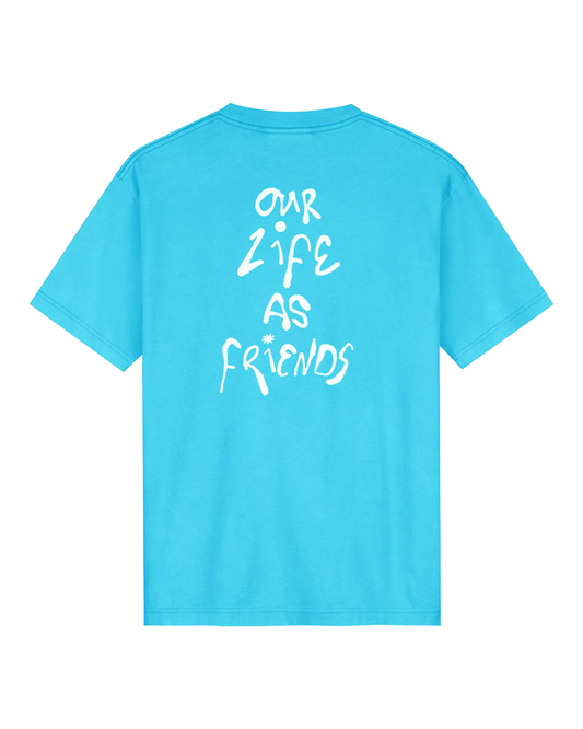 Tag Cotton T-shirt Cyan Blue