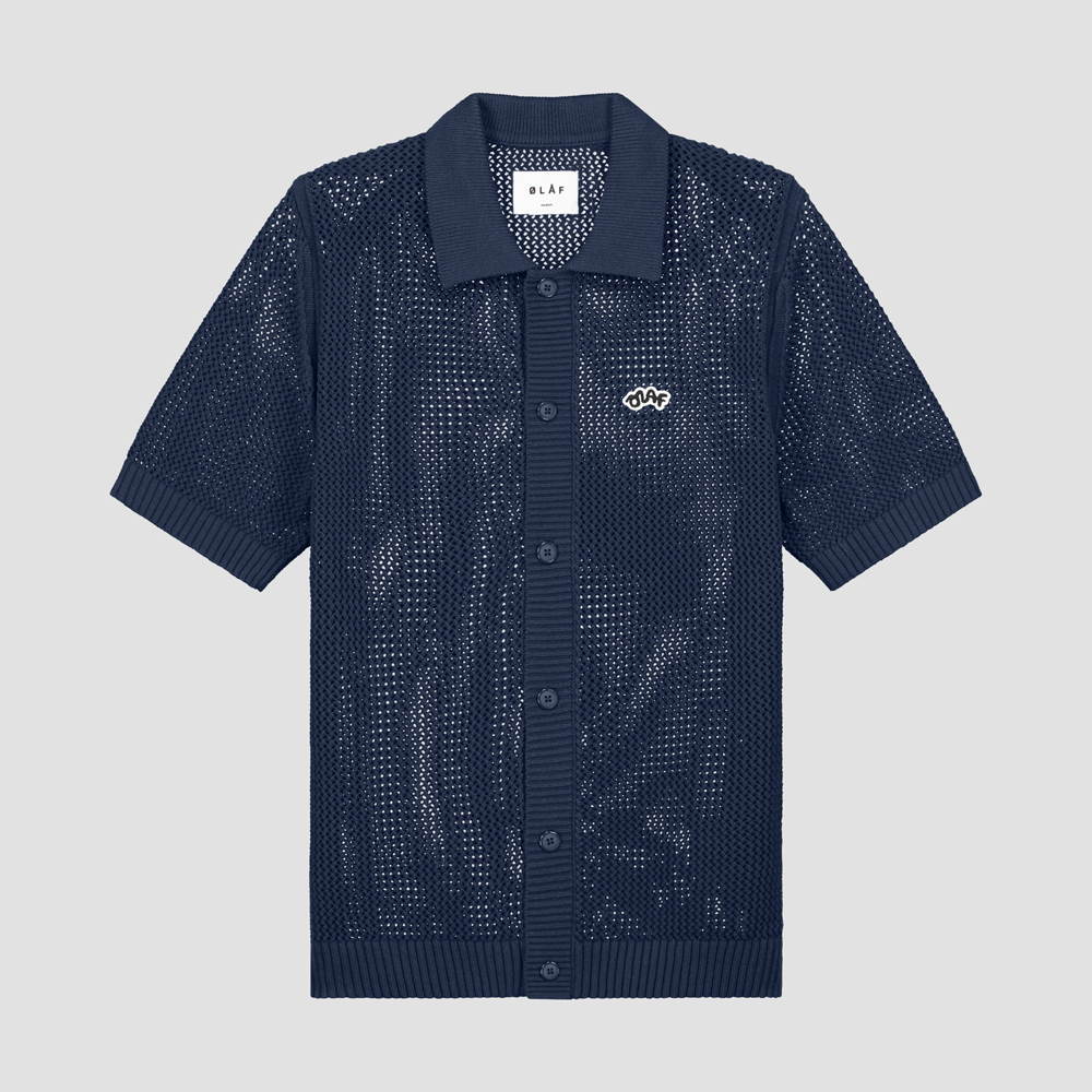 Knitted Cotton Polo Navy