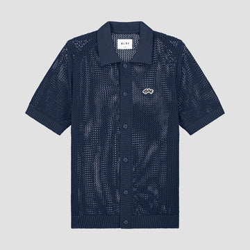 Knitted Cotton Polo Navy