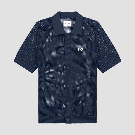 Knitted Cotton Polo Navy