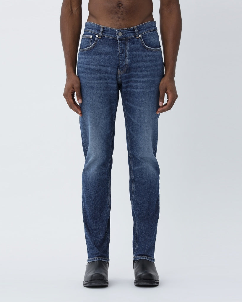 Stone Dark Blue Archer Relaxed Slim Fit Denim