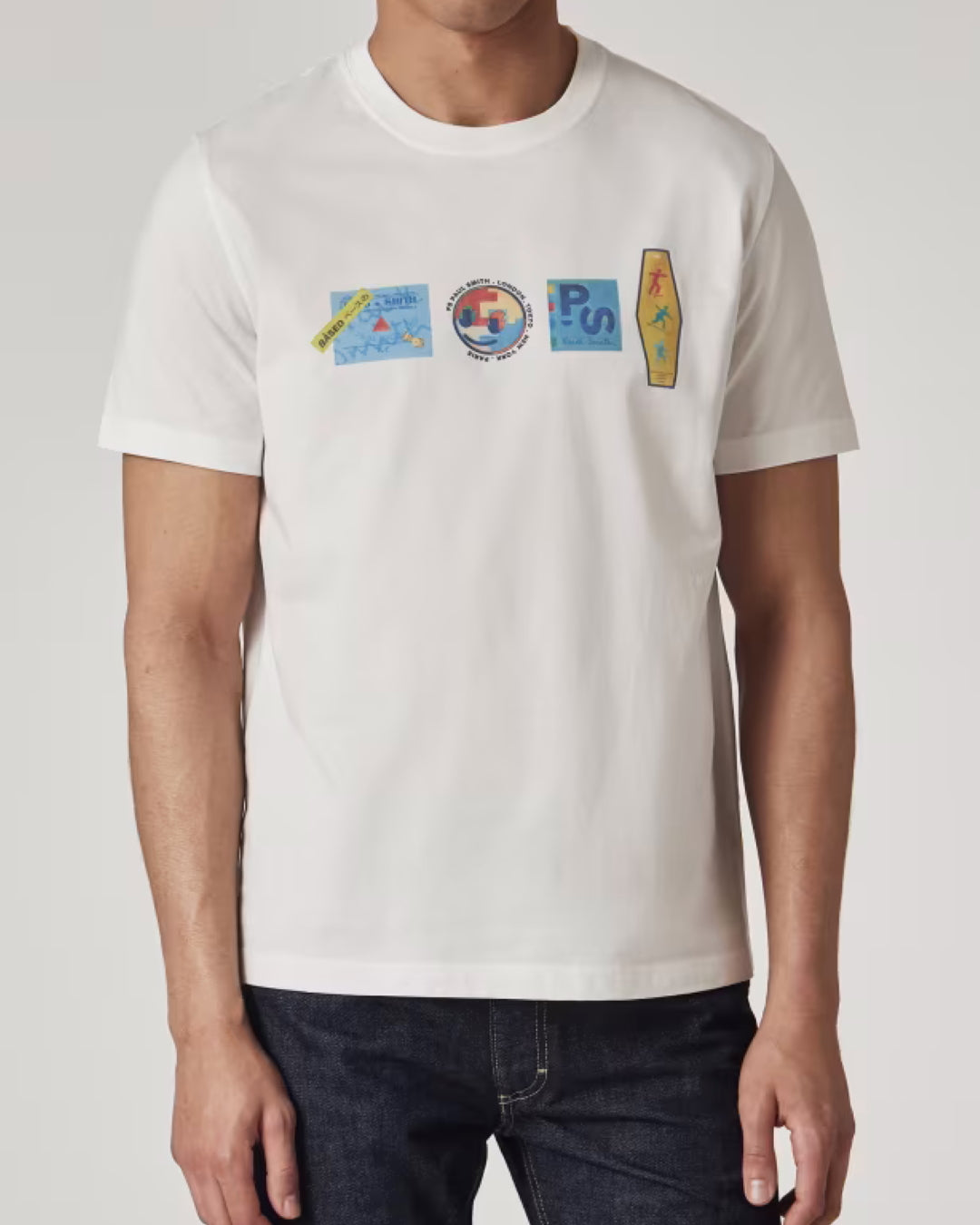 Reg Fit T-shirt Stickers White