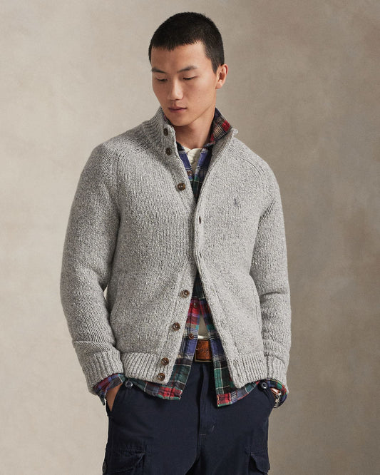 Grey Marl Wool Cardigan