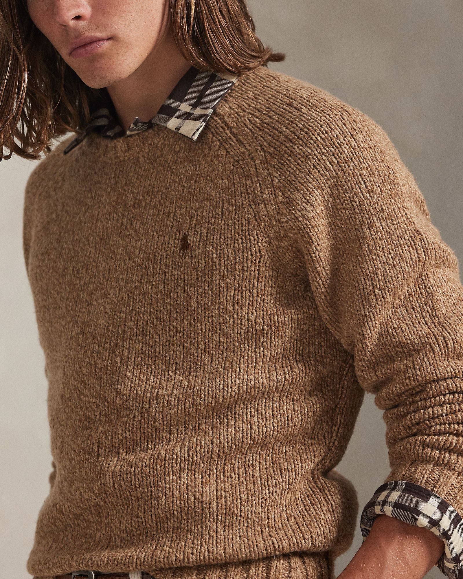 Camel Marl Wool Pullover