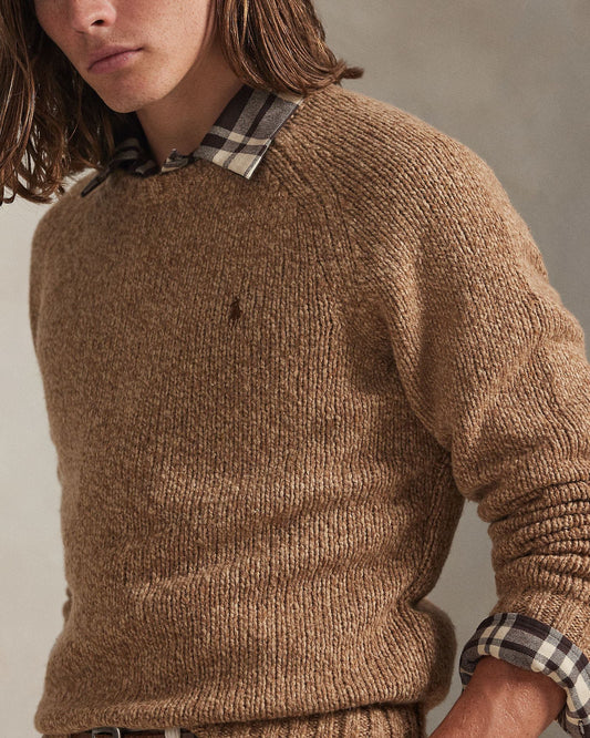 Camel Marl Wool Pullover