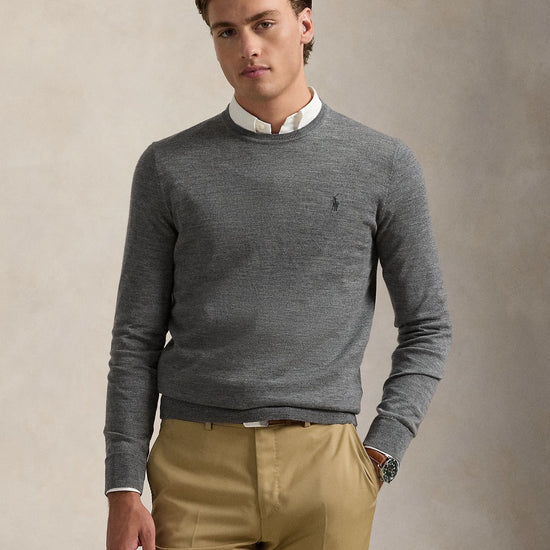 Fawn Grey Heather Merino Wool Pullover