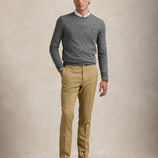 Fawn Grey Heather Merino Wool Pullover