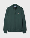 Green Sweat Halfzip Zebra Badg