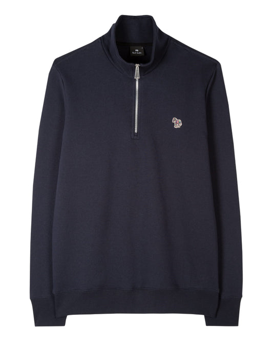 Navy Sweater Zip Zebra Badge