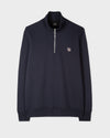 Navy Sweater Zip Zebra Badge