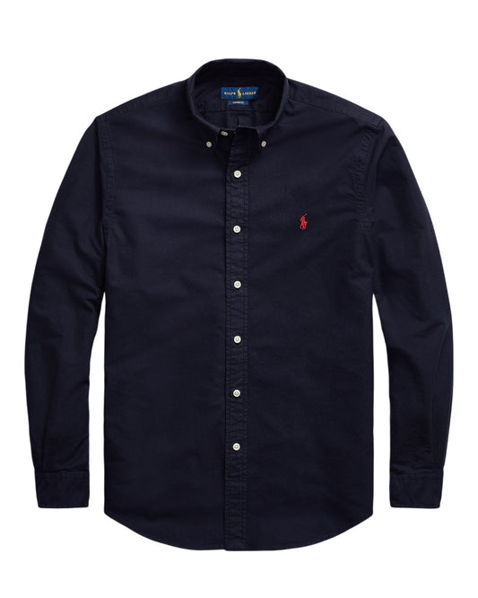 RL Navy Custom Fit Oxford Shirt
