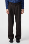Kay Woolblend Pants Brown Stri