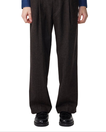 Kay Woolblend Pants Brown Stri