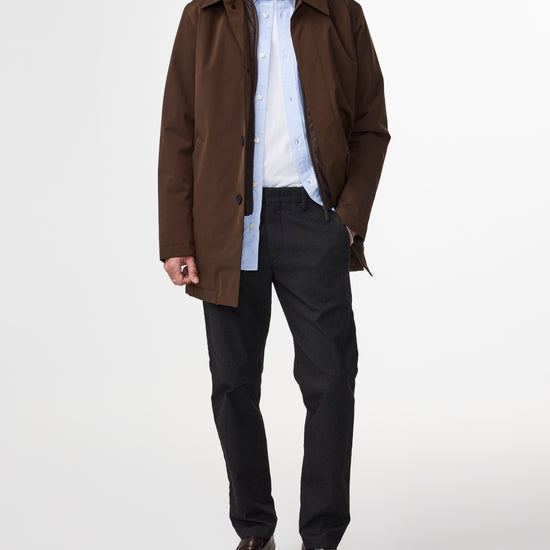 Black Melange Theo Cotton Tailored Slim Fit Trousers