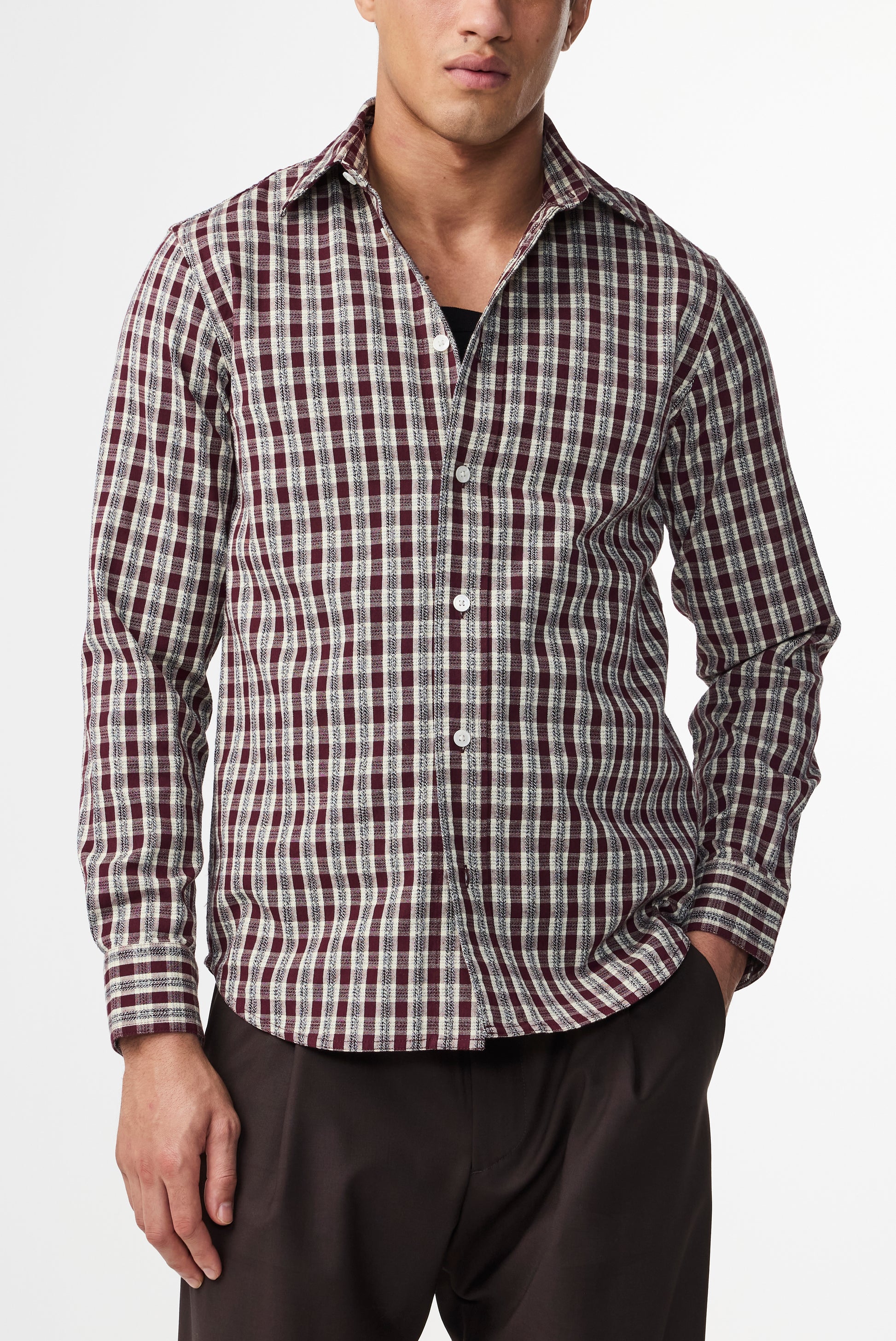 Colby Flannel Shirt Wine Check