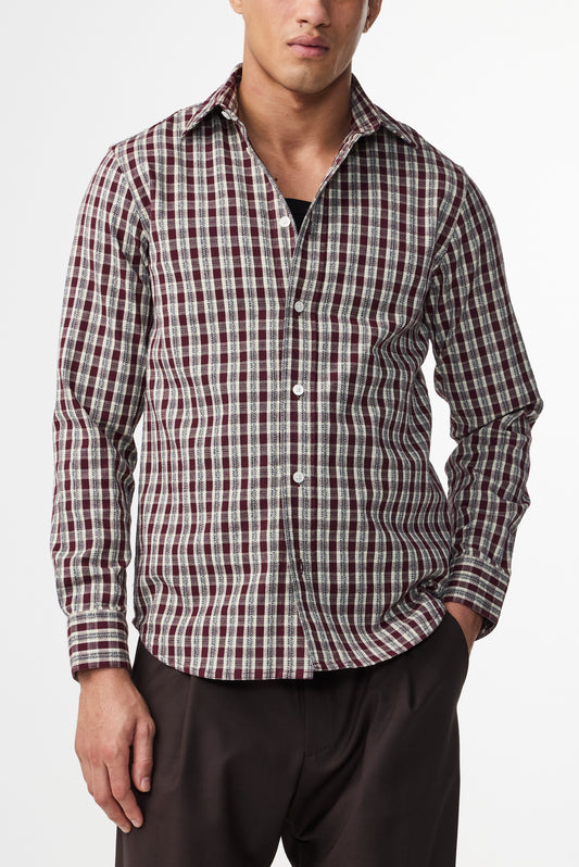 Colby Flannel Shirt Wine Check