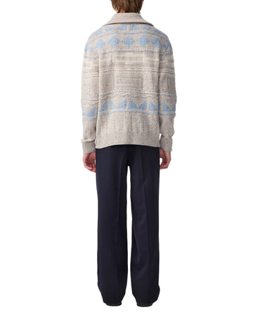 Ecru Multi William Half Zip Pu
