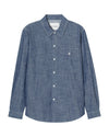 Washed cotton chambray Ink Blu