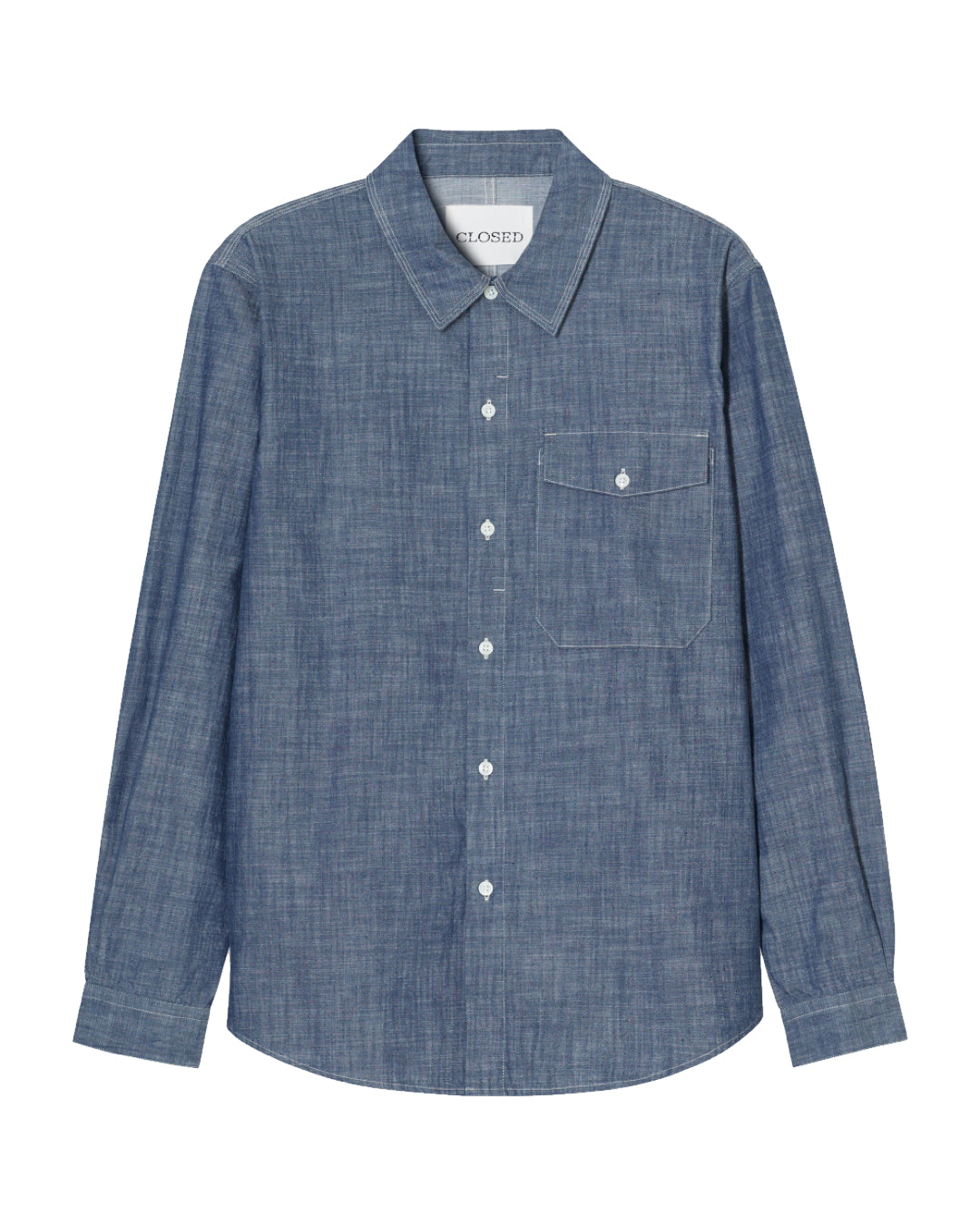 Washed cotton chambray Ink Blu