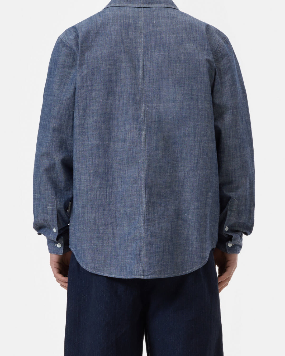 Washed cotton chambray Ink Blu