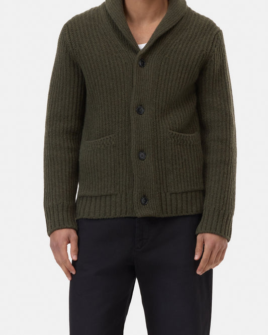 Scarf collar wool cardigan Mar