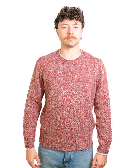 Red Beige Melee Roundneck