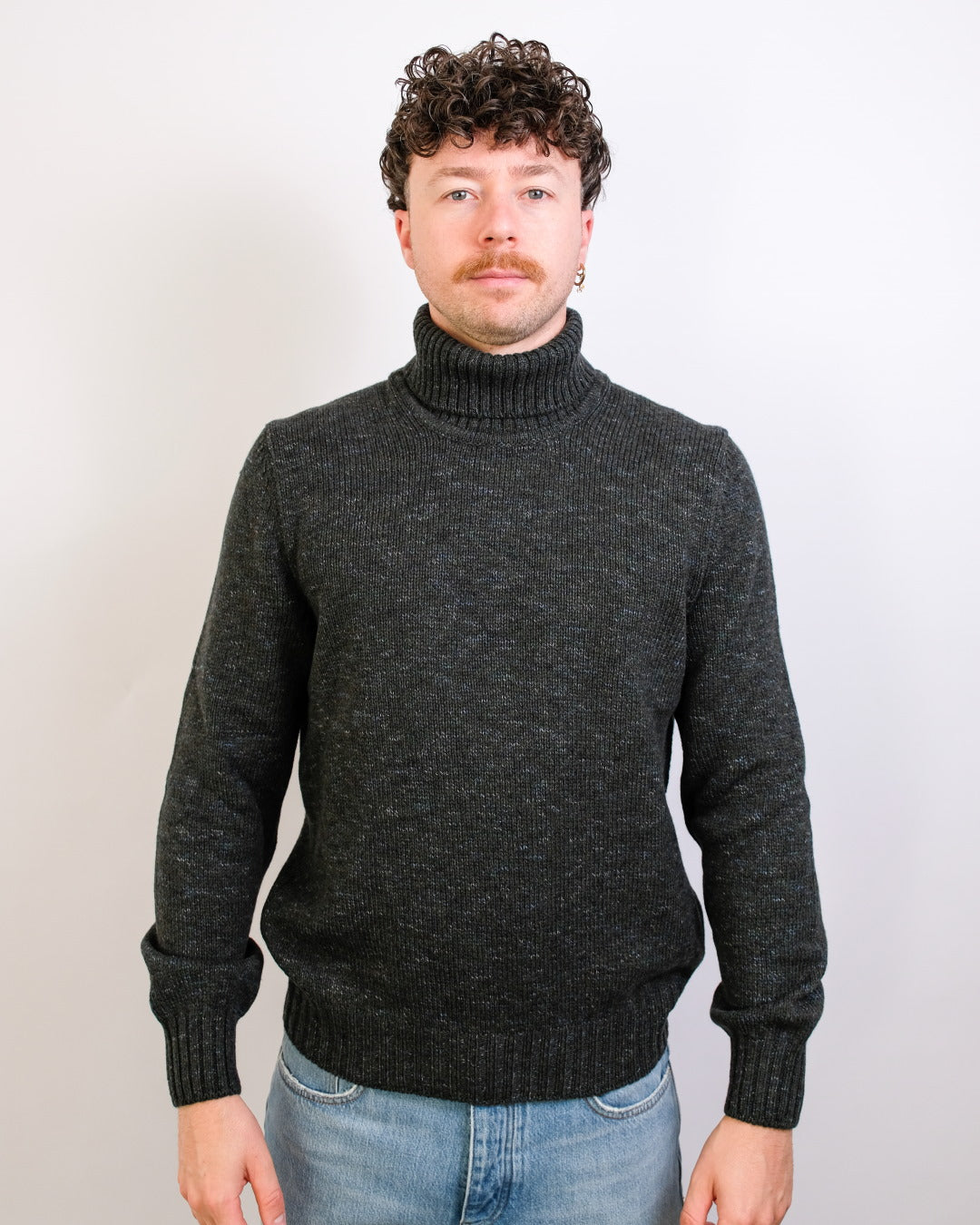 Brown Grey Turtle Neck