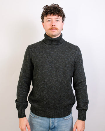 Brown Grey Turtle Neck Pullover