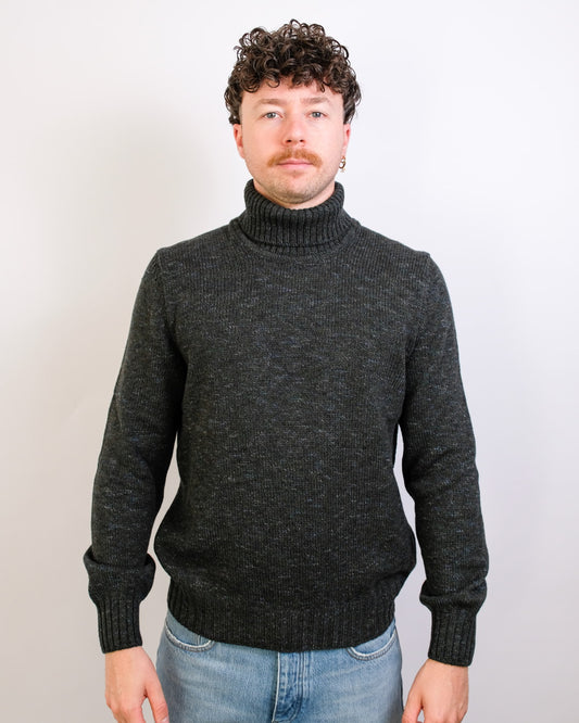 Brown Grey Turtle Neck Pullover