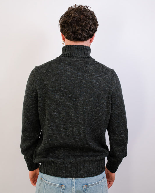 Green Grey Turtle Neck Pullover