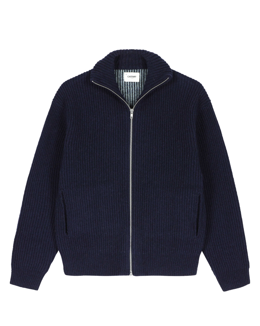 Navy Shetland Wool Zip
