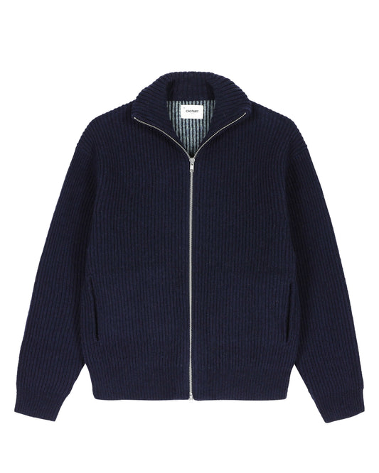 Navy Shetland Wool Zip