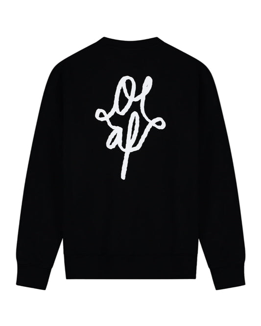 Black Crewneck Monogram Graphi