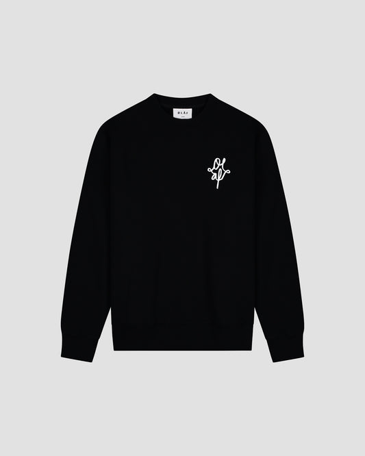 Black Crewneck Monogram Graphi