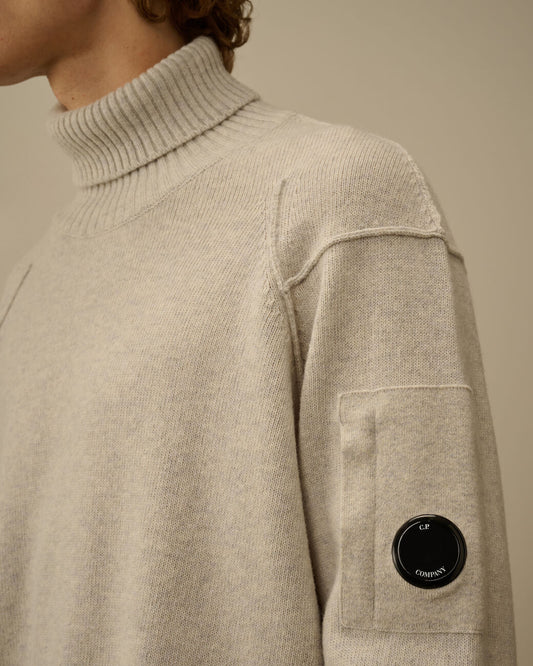 Off White Melange Lambswool Tu