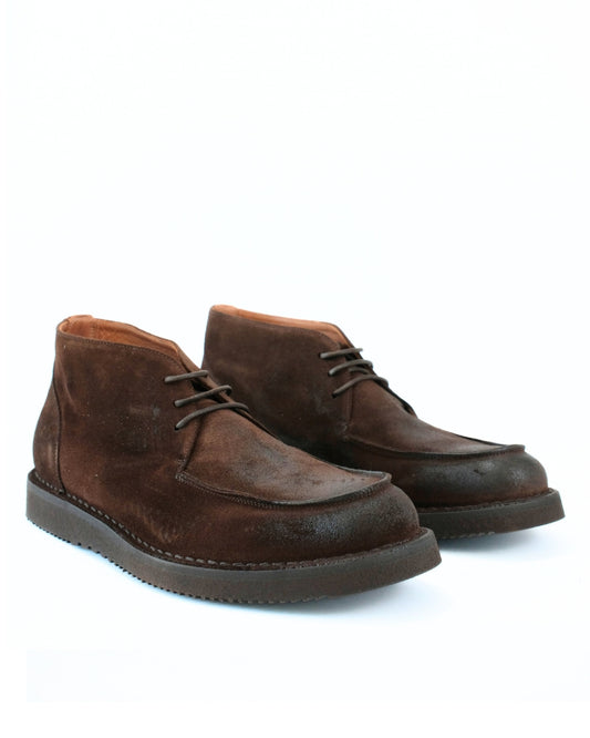 Dark brown washed suede desert
