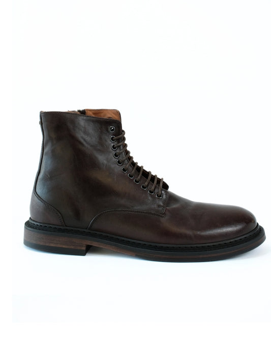 Dark brown horse nappa zipper
