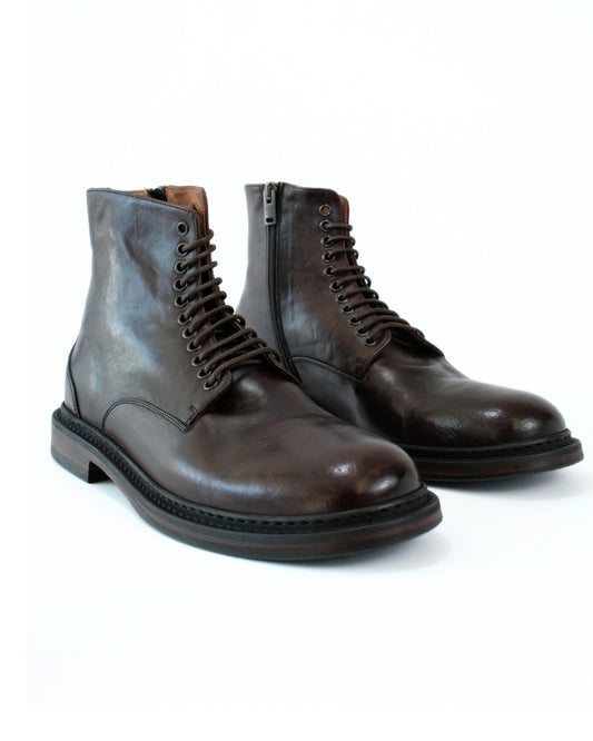 Dark brown horse nappa zipper