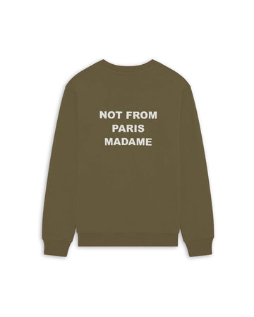 Le Sweatshirt Slogan Kaki