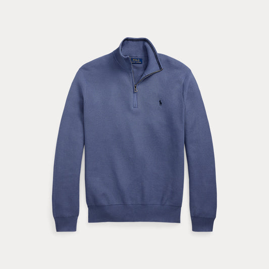 Mesh Knit Cotton Quarter Zip P