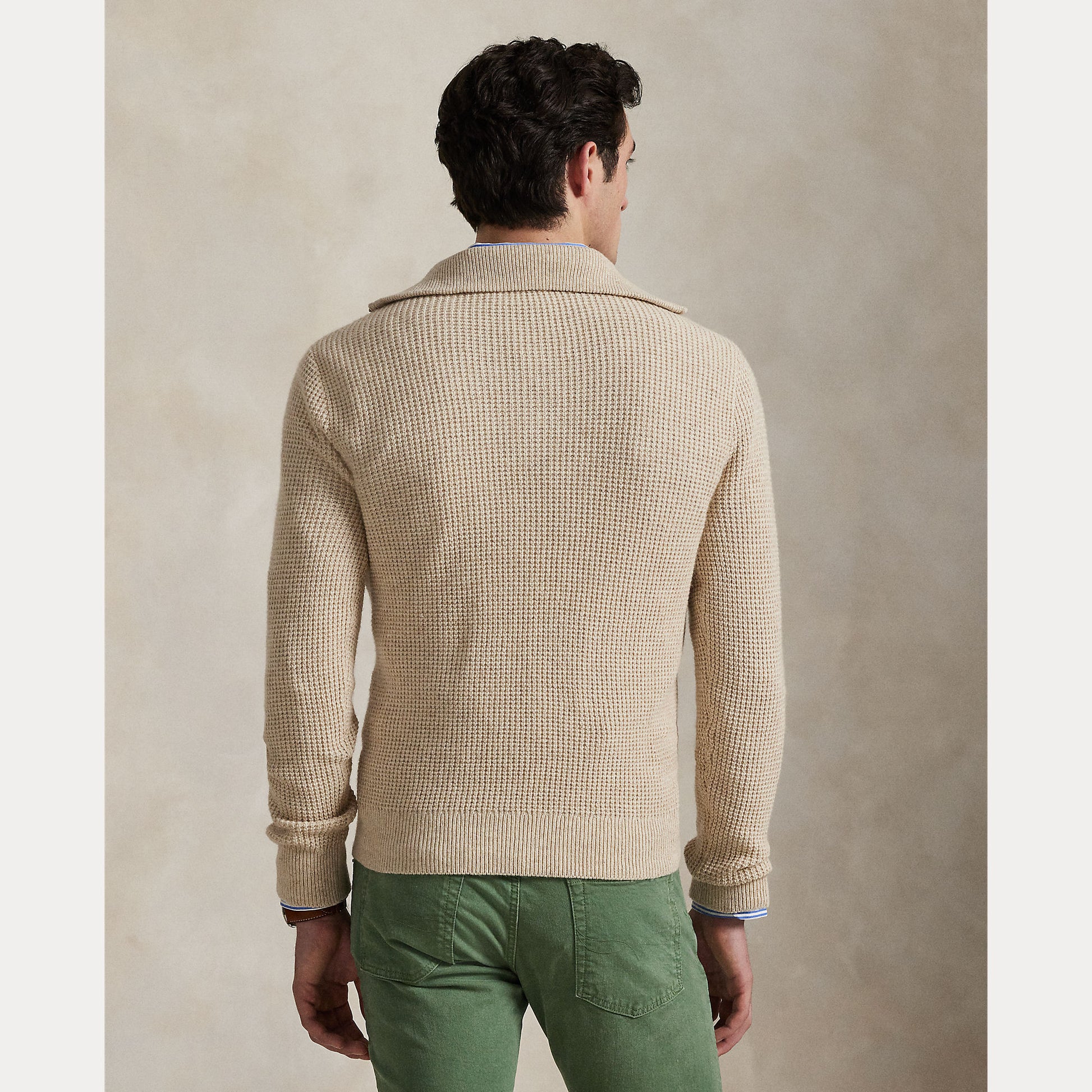 Waffle Wool Cotton Quarter Zip