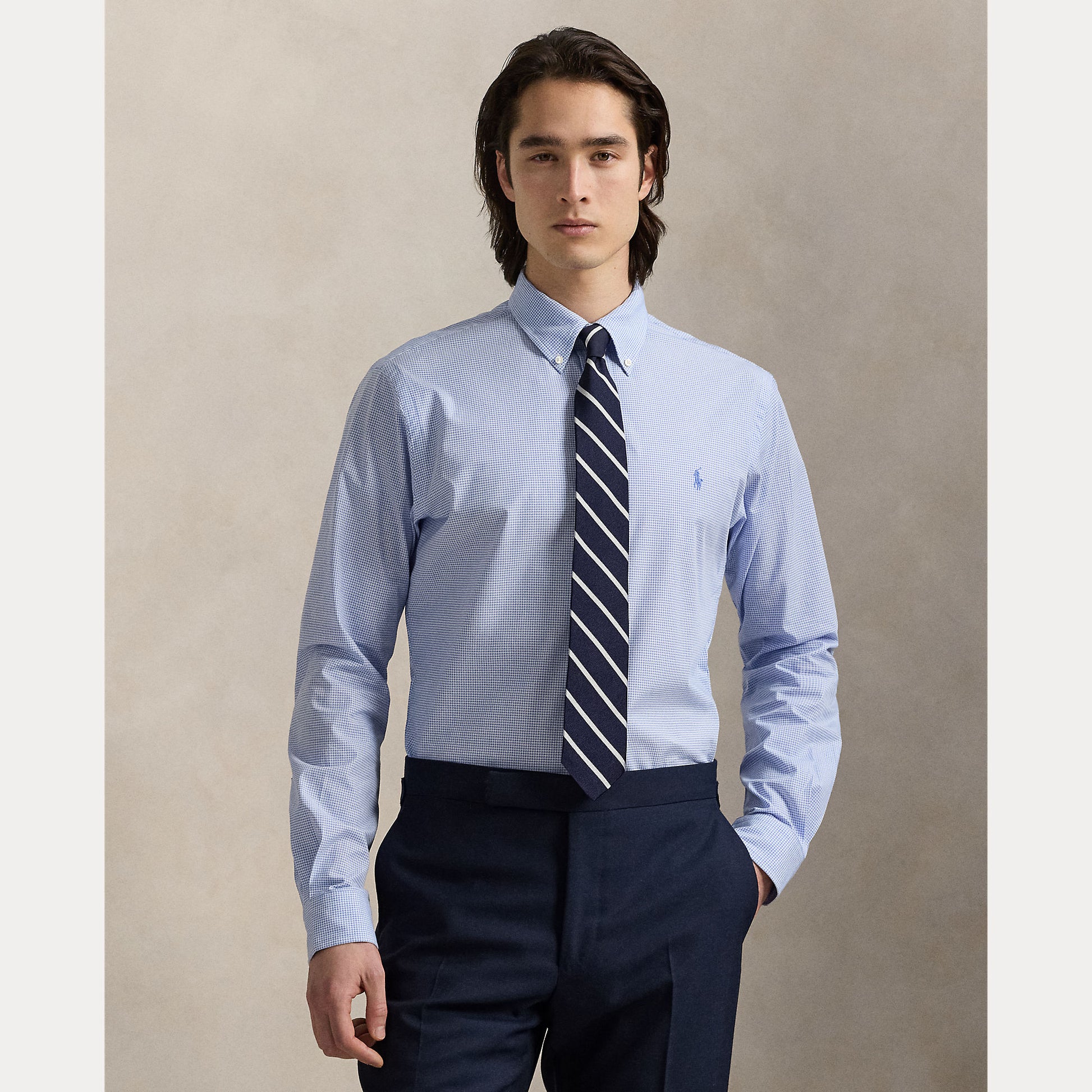 Stretch Poplin Custom Shirt Bl