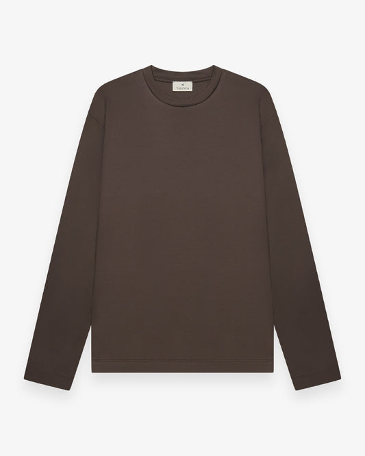 Interlock Supima Longsleeve  Ebony Brown