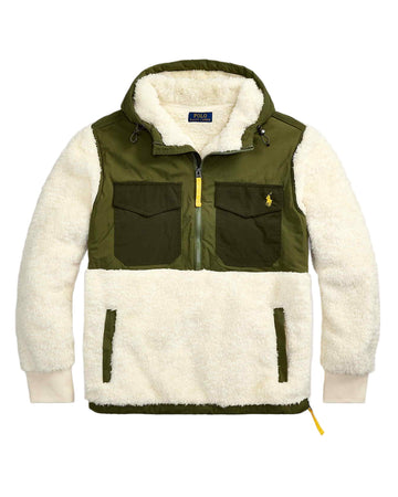 Andover Cream Pile Fleece Hybrid Hoodie