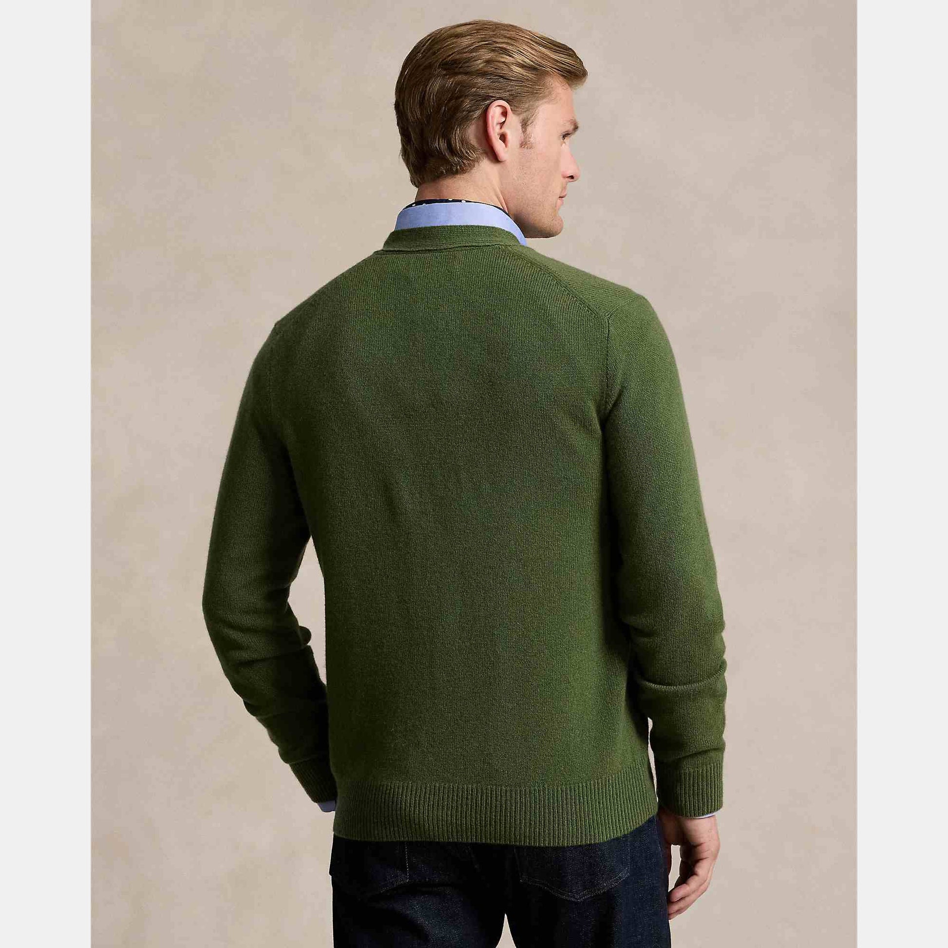 Logo Woll V-Neck Cardigan Clas