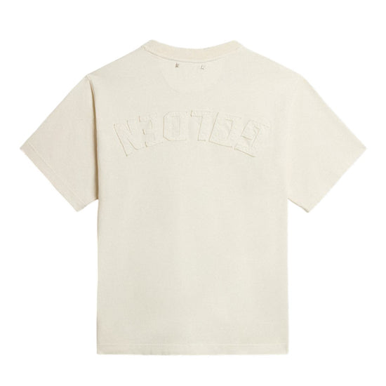 Relaxed fit T-shirt cotton jersey logo patch Heritage White
