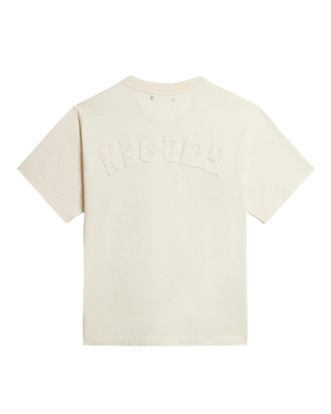 Relaxed fit T-shirt cotton jersey logo patch Heritage White