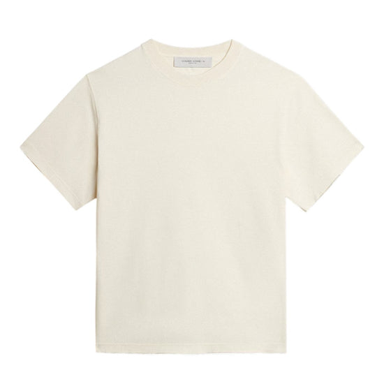 Relaxed fit T-shirt cotton jersey logo patch Heritage White