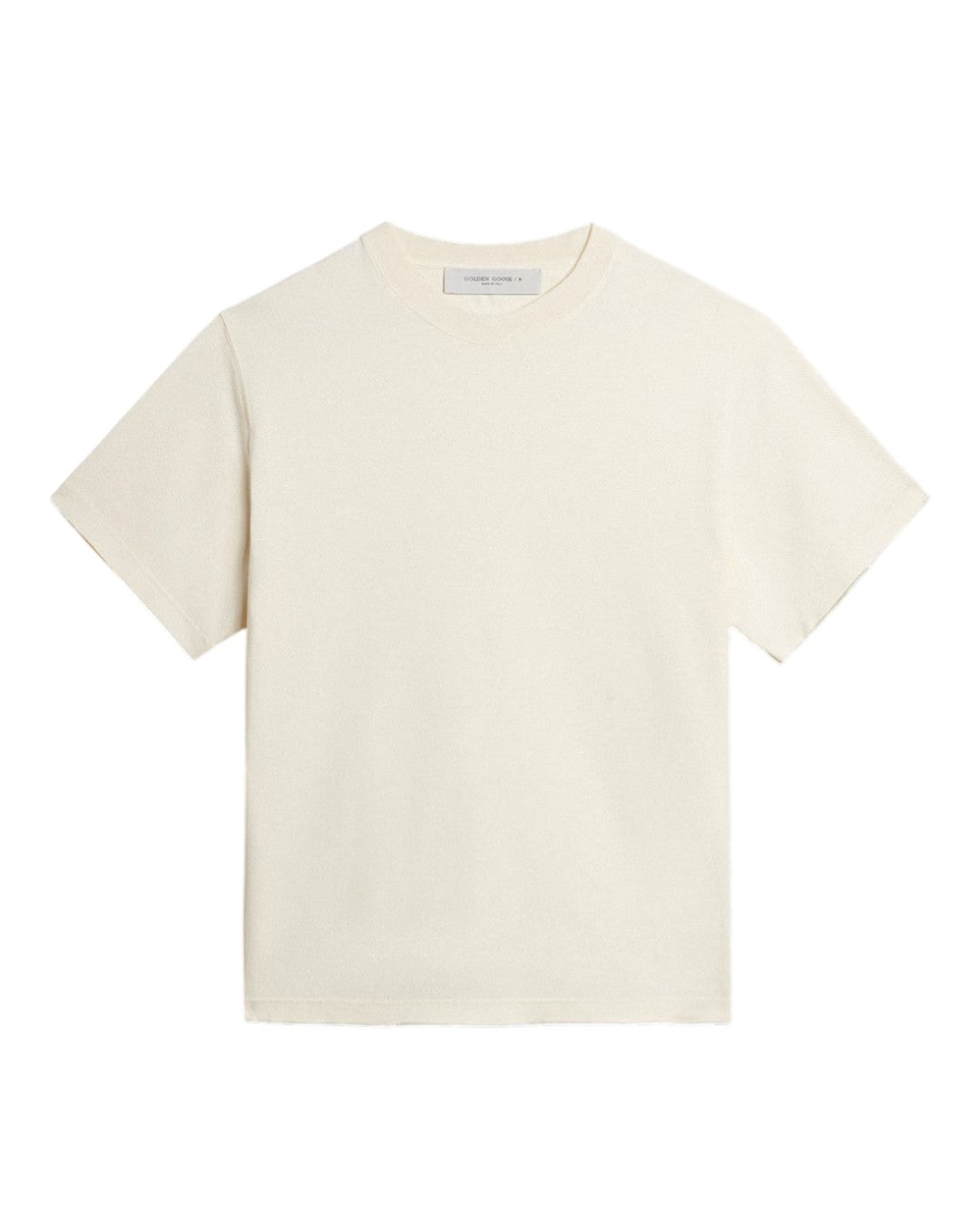 Relaxed fit T-shirt cotton jersey logo patch Heritage White