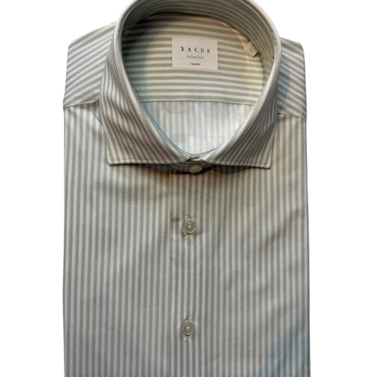 Green Striped Active Tailor Fit Shirt
